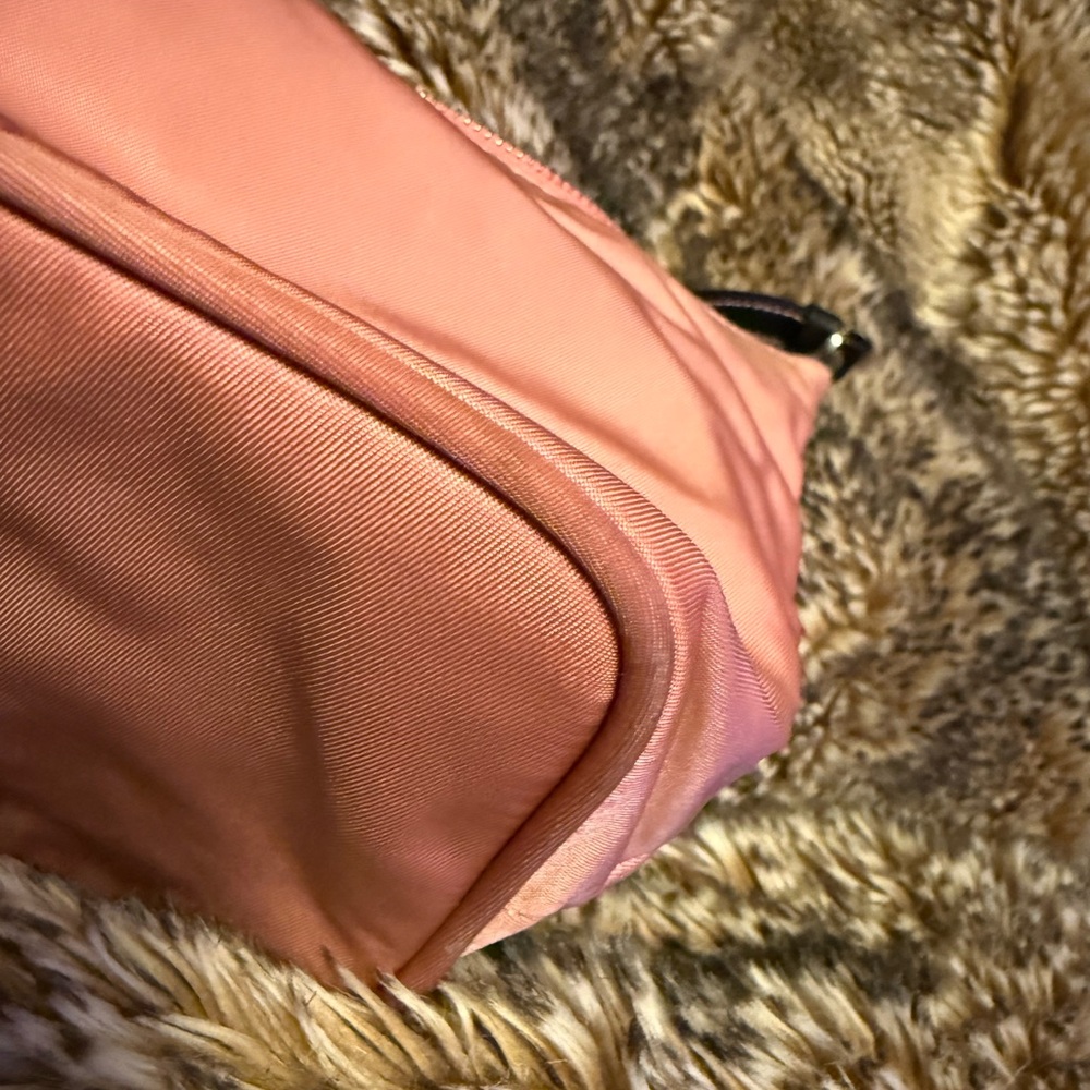 Prada Vintage Pink Nylon Bag Trimmed in Black Leather Used - Picture 10 of 16